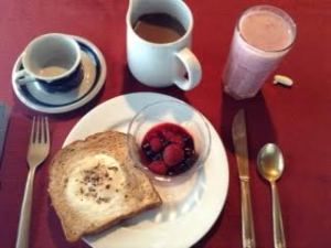 buttermilk baked eggs:mixed berries