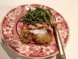 Crab Cakes w: beans