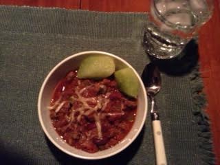venison chili w: melon