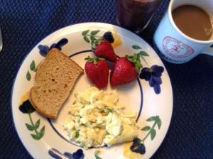 Herb scrambled eggs w: S-bs