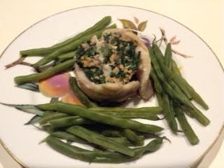 Spinach-Fish Timbales w: gr beans