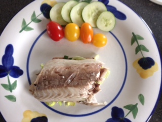 Mackeral stuffed w: leeks