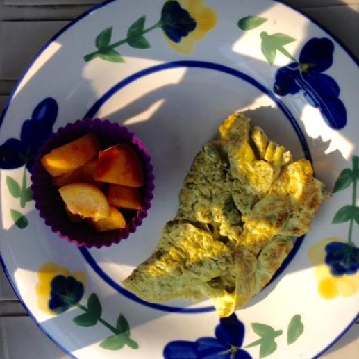 Watercress ScrOmelette w:peaches