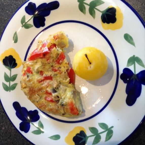 Autumnal Omelette, baked w: plum